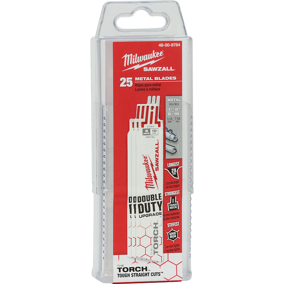 Milwaukee SAWZALL The TORCH 6 In. 18 TPI Metal Demolition Reciprocating Saw Blade (25-Pack) Image 1