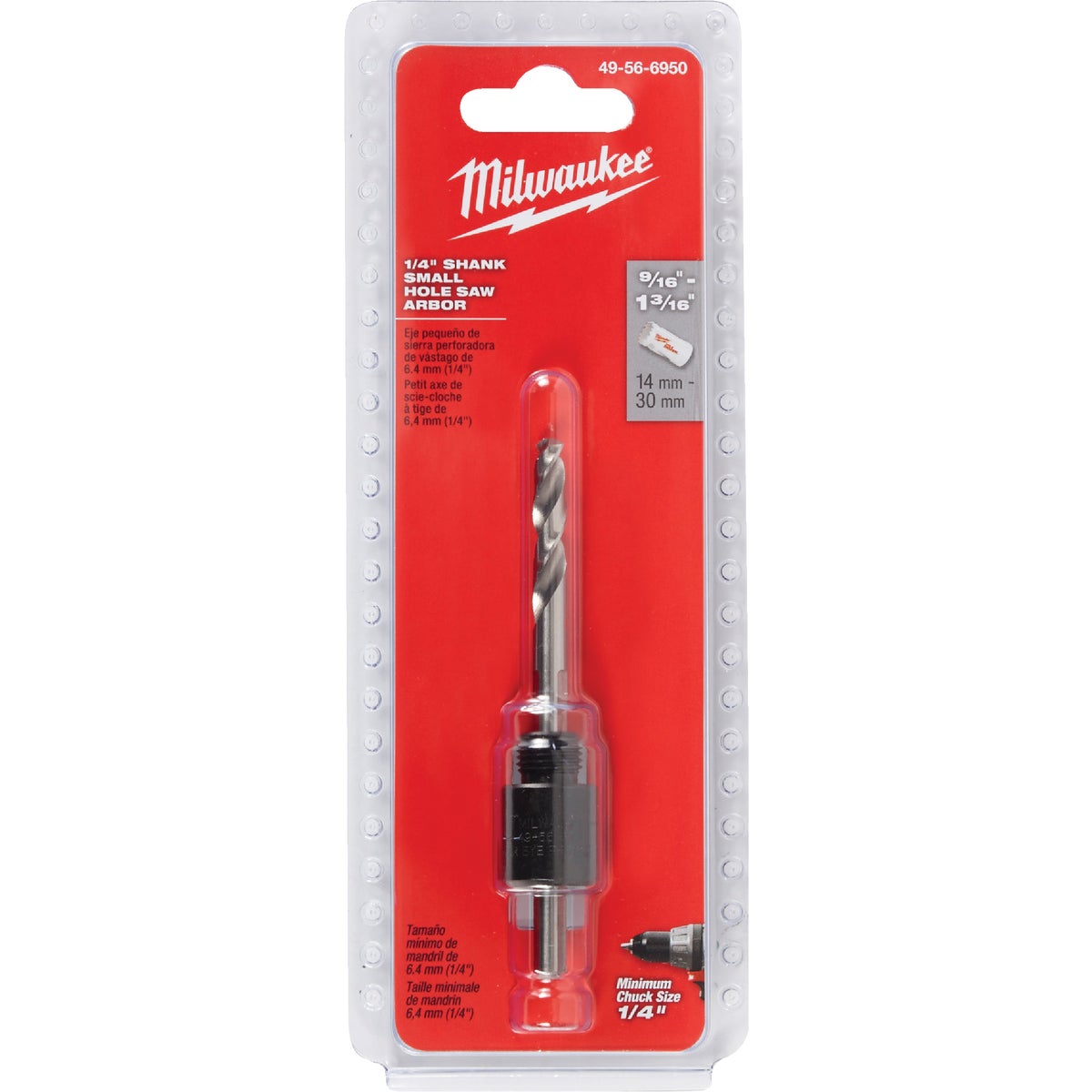 Milwaukee 1/4 In. Round Shank Basic Hole Saw Mandrel Fits Hole Saws up to 1-3/16 In. Image 2