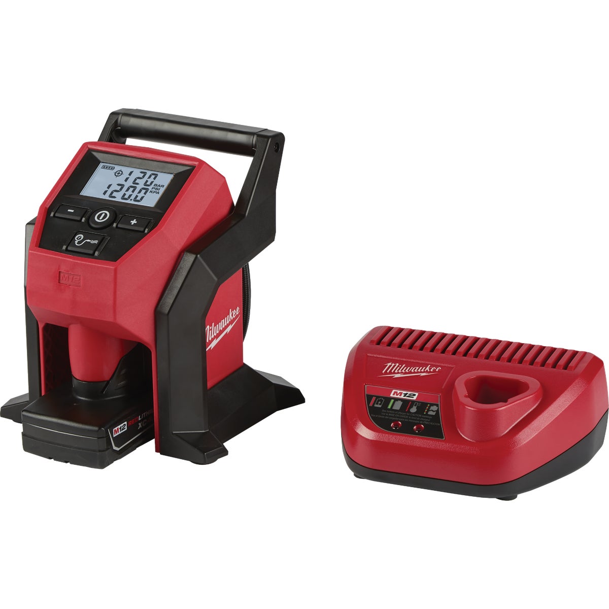 Milwaukee M12 12V Lithium-Ion 120 psi Compact Cordless Inflator Kit