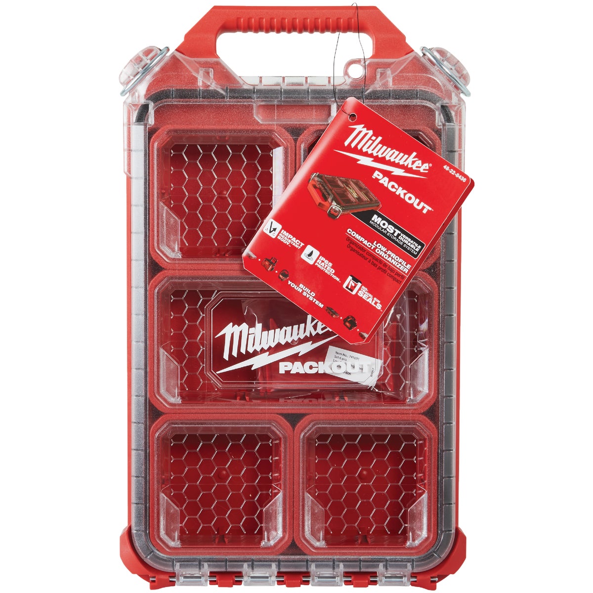 Milwaukee PACKOUT Compact Lo-Profile Small Parts Organizer with 5 Bins Image 2