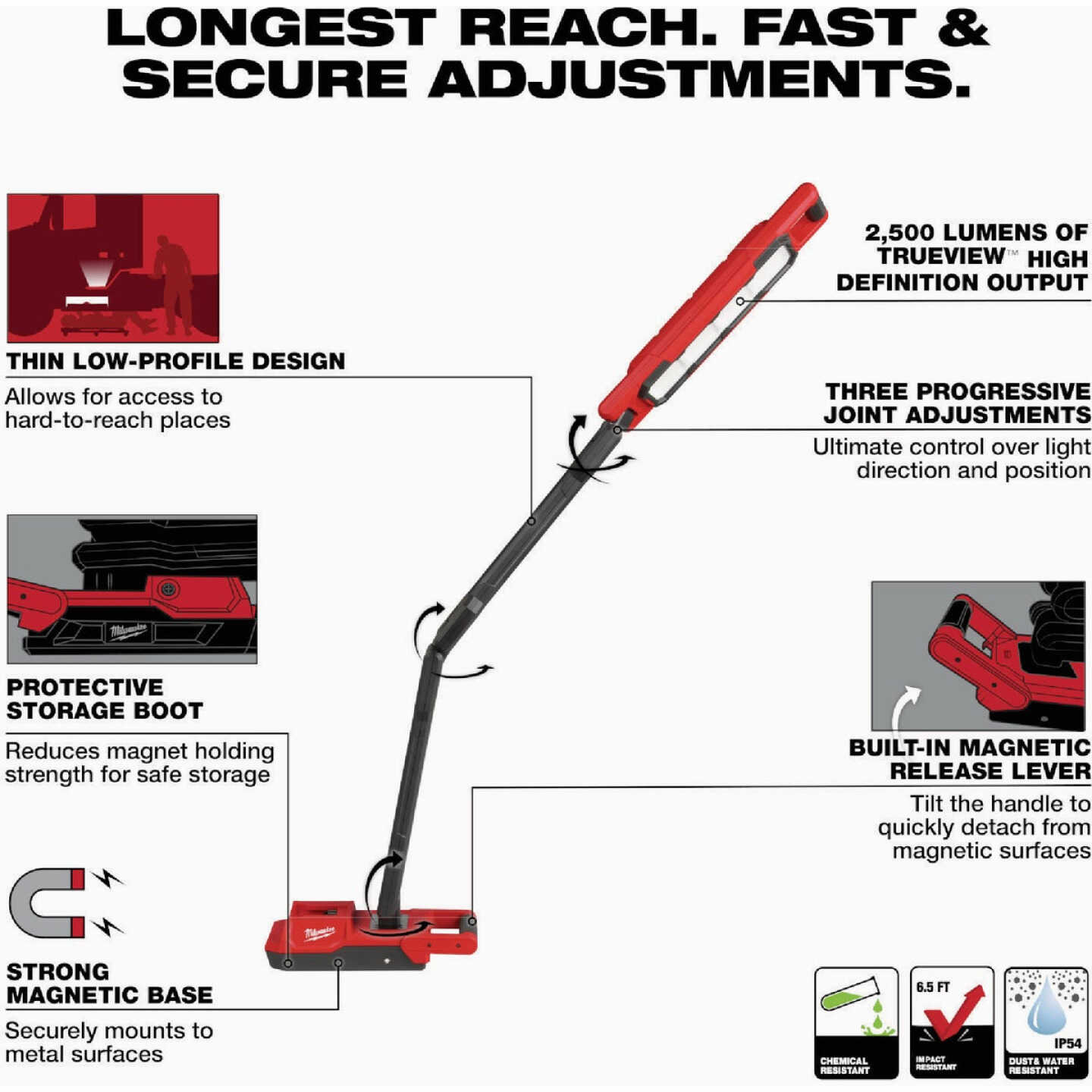 Milwaukee M18 Magnetic Extendable Boom Light Image 2