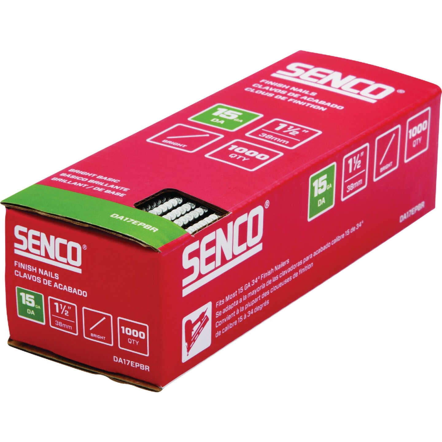 Senco 1-1/2 In. 15-Gauge Bright 34 Degree Angled Finish Nail (1000 Ct.) Image 2