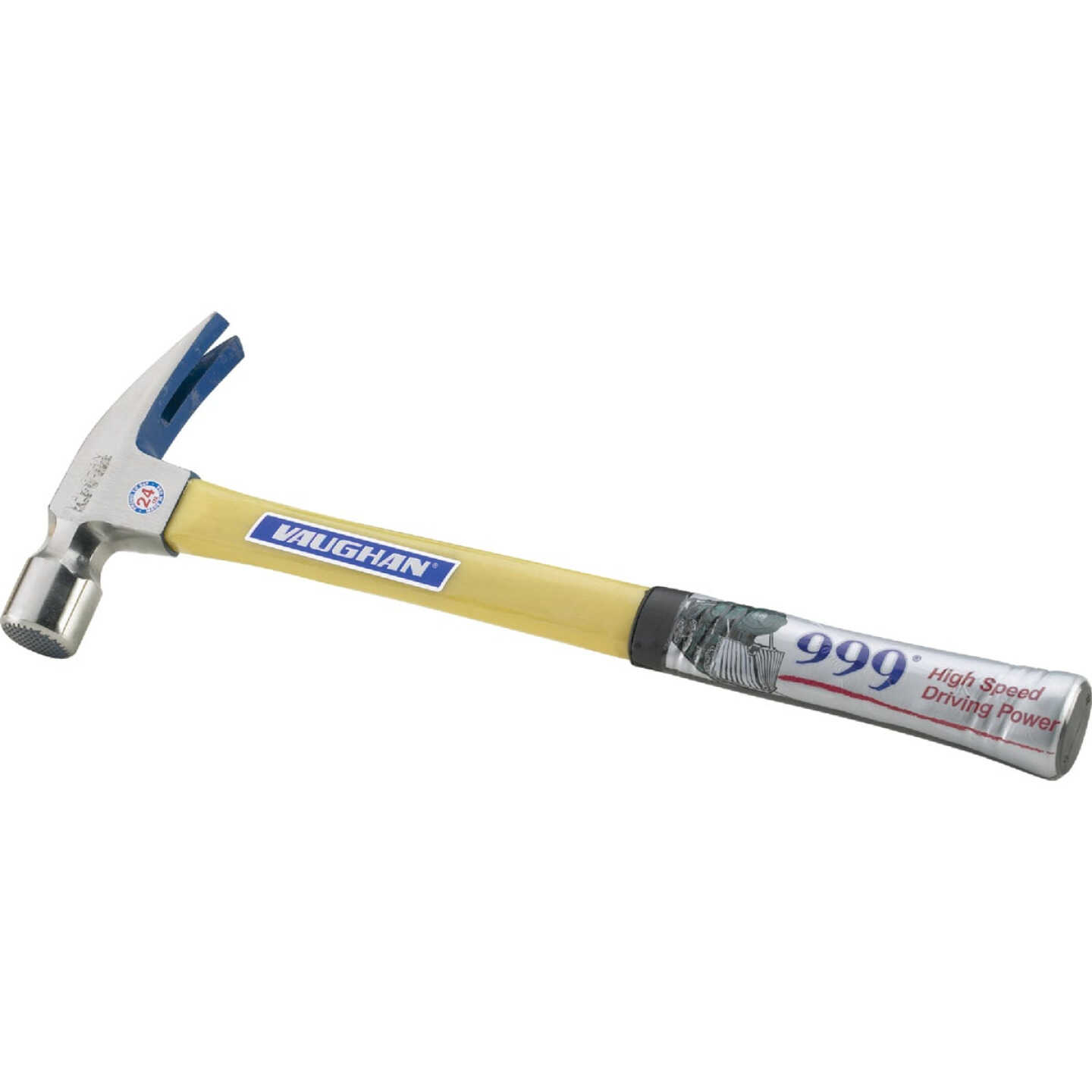 Vaughan 999 24 Oz. Milled-Face Rip Claw Hammer with Fiberglass Handle Image 1