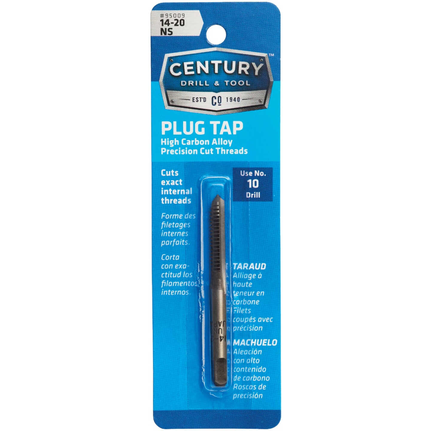 Century Drill & Tool 14-20 Carbon Steel National Standard Tap-Plug Image 1