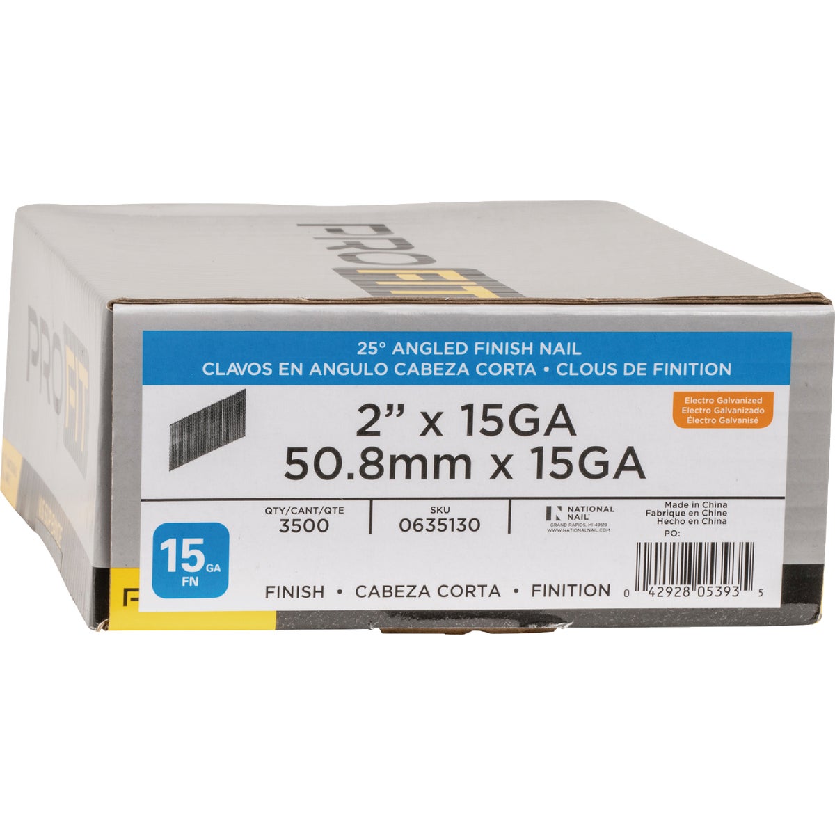 Pro-Fit 2 In. 15 Gauge Electro Galvanized 25 Degree FN-Style Angled Finish Nail (3650 Ct.) Image 2