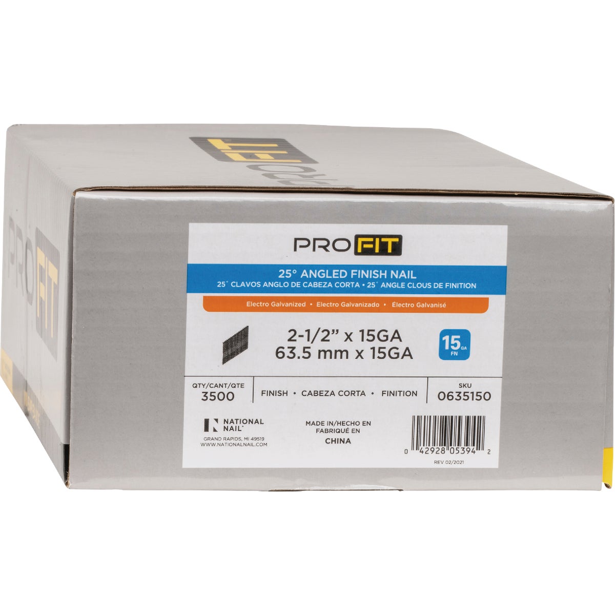 Pro-Fit 2-1/2 In. 15 Gauge Electro Galvanized 25 Degree FN-Style Angled Finish Nail (3500 Ct.) Image 2