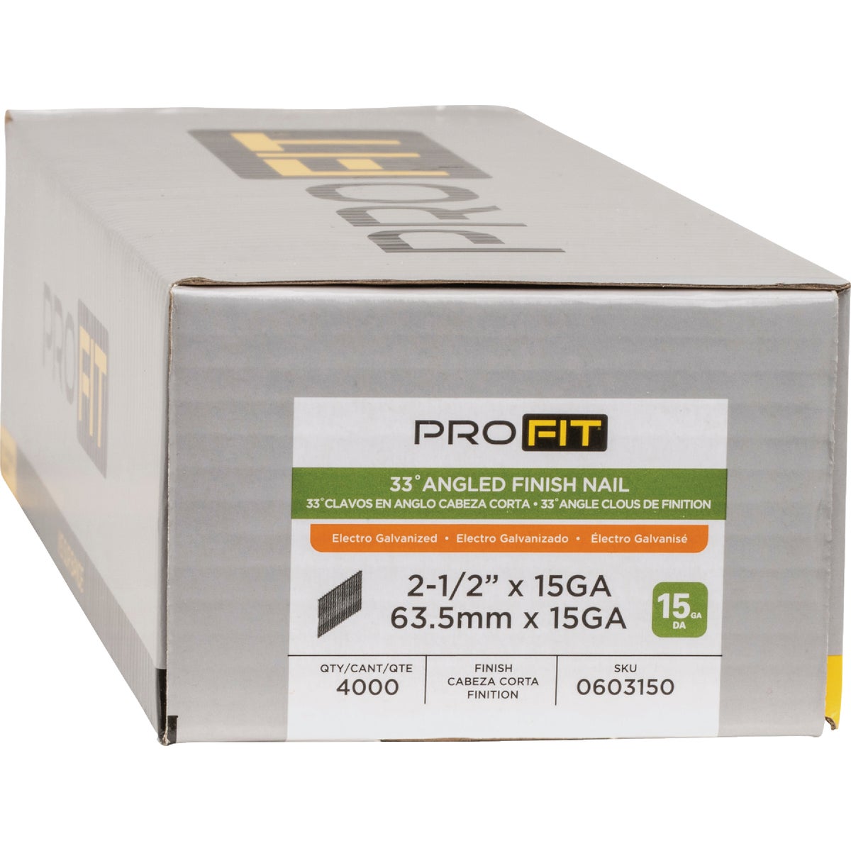 Pro-Fit 2-1/2 In. 15 Gauge Electro Galvanized 33 Degree DA-Style Angled Finish Nail (4000 Ct.) Image 2