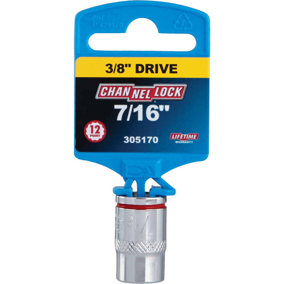 Channellock 3/8 In. Drive 7/16 In. 12-Point Shallow Standard Socket Image 2