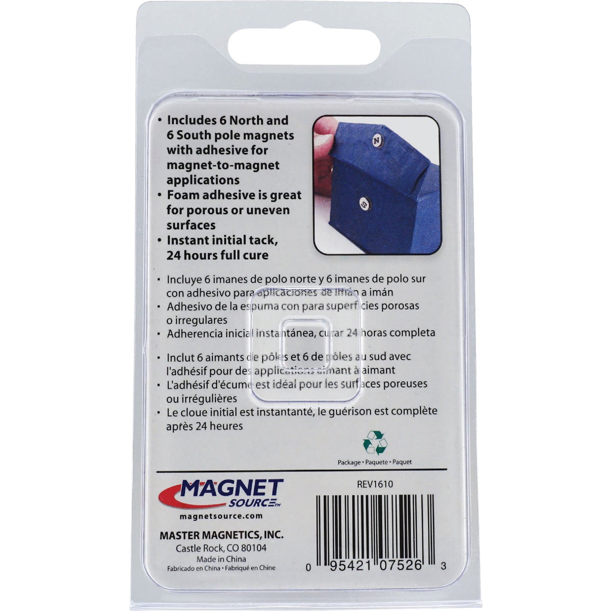MagnetSource 1.68 Lb. Capacity Neodymium Disc Magnet with Adhesive (12-Pack) Image 6