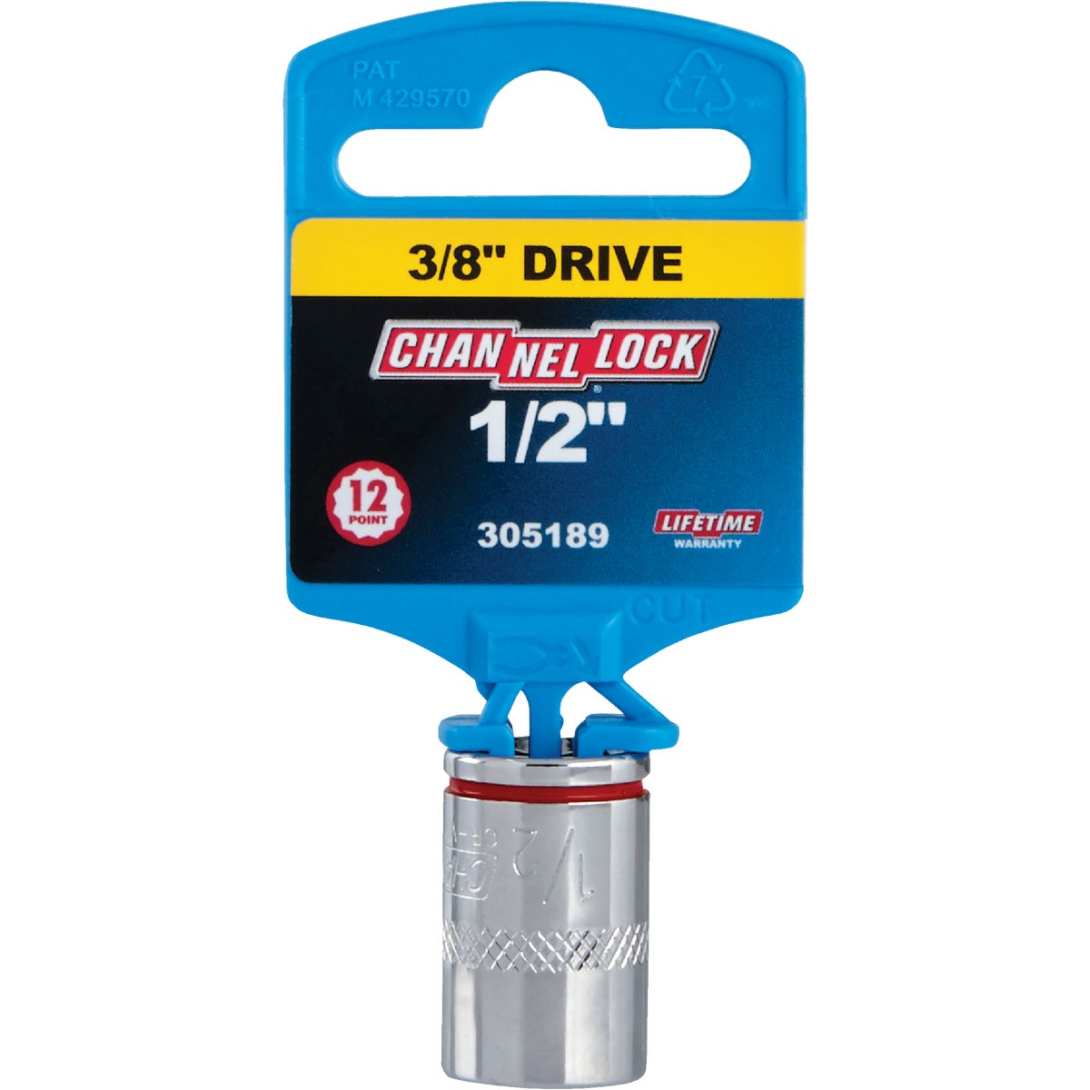 Channellock 3/8 In. Drive 1/2 In. 12-Point Shallow Standard Socket Image 2