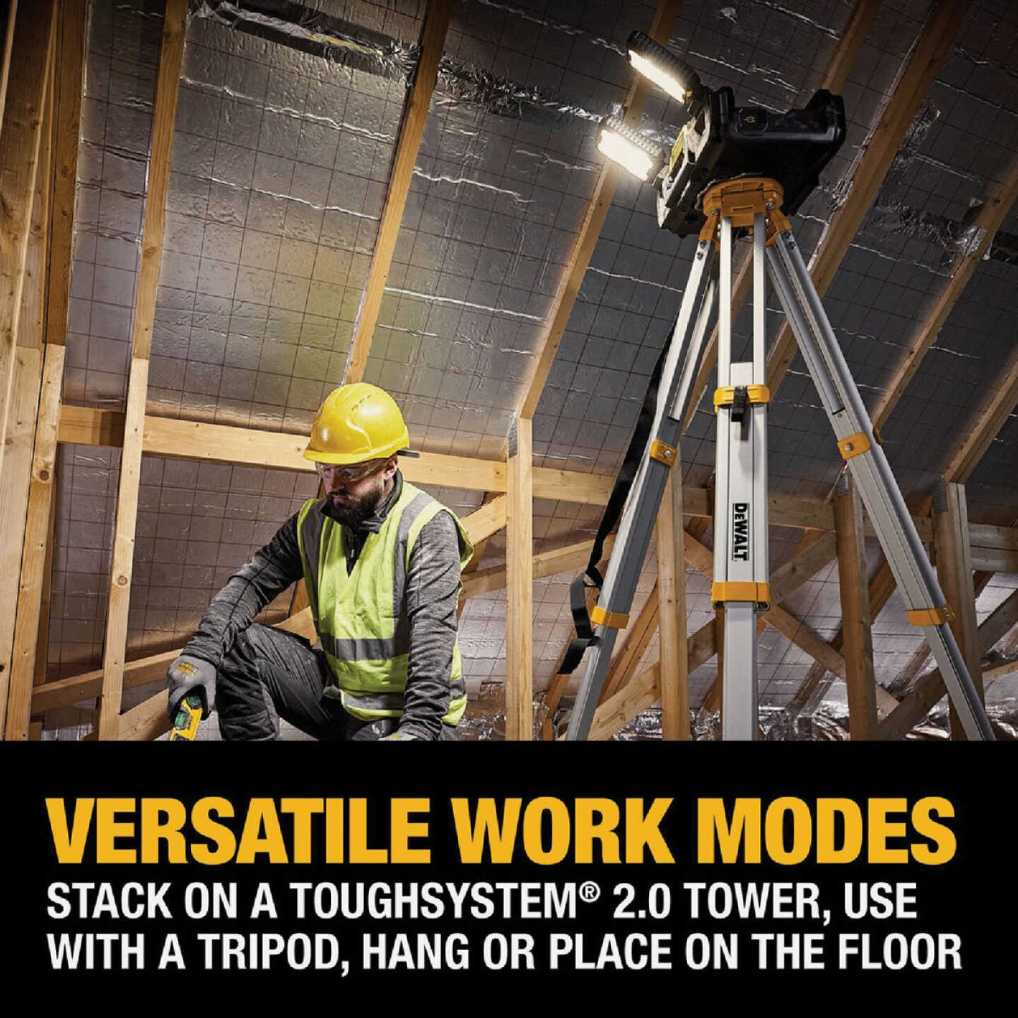 DEWALT ToughSystem 2.0 20V/60V MAX Adjustable Work Light with Storage Tote Image 4