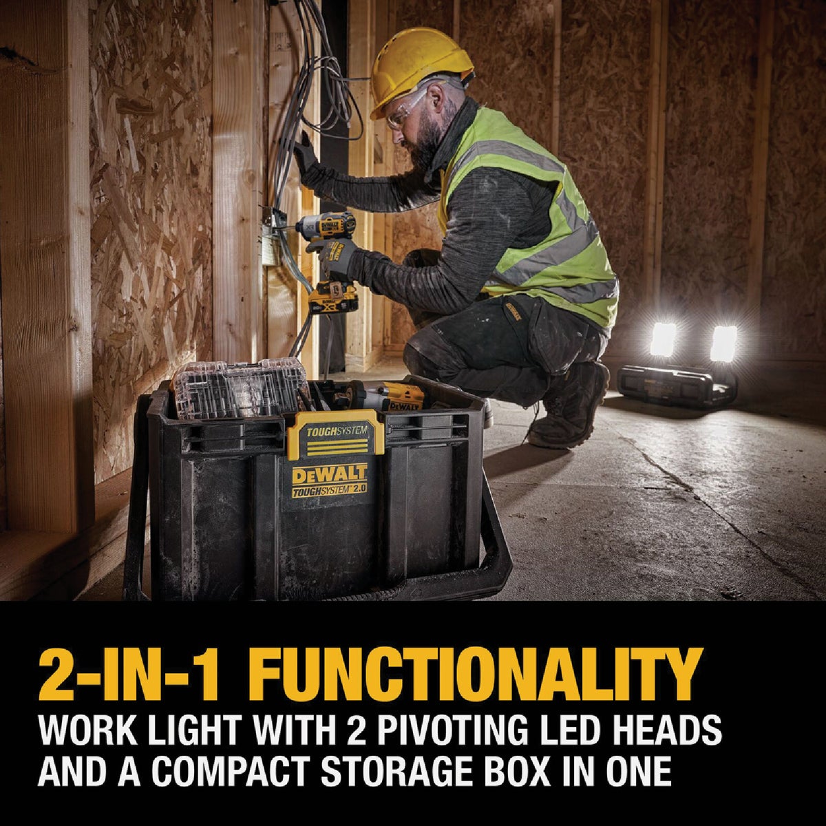 DEWALT ToughSystem 2.0 20V/60V MAX Adjustable Work Light with Storage Tote Image 6