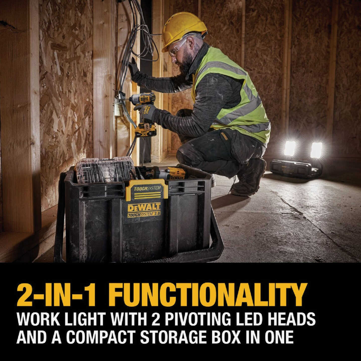 DEWALT ToughSystem 2.0 20V/60V MAX Adjustable Work Light with Storage Tote Image 6