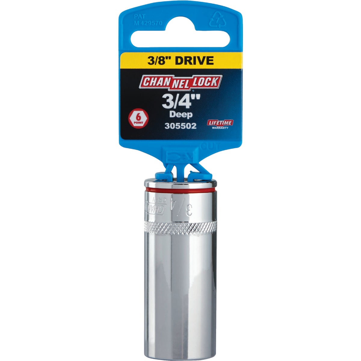 Channellock 3/8 In. Drive 3/4 In. 6-Point Deep Standard Socket Image 2