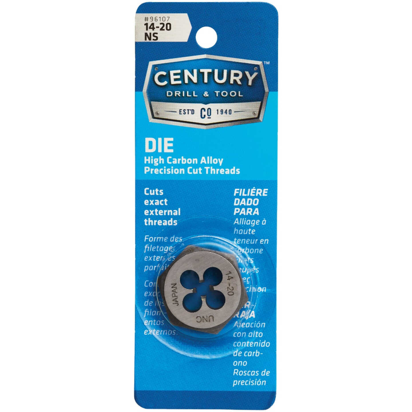 Century Drill & Tool 14-20 National Standard 1 In. Across Flats Fractional Hexagon Die Image 1