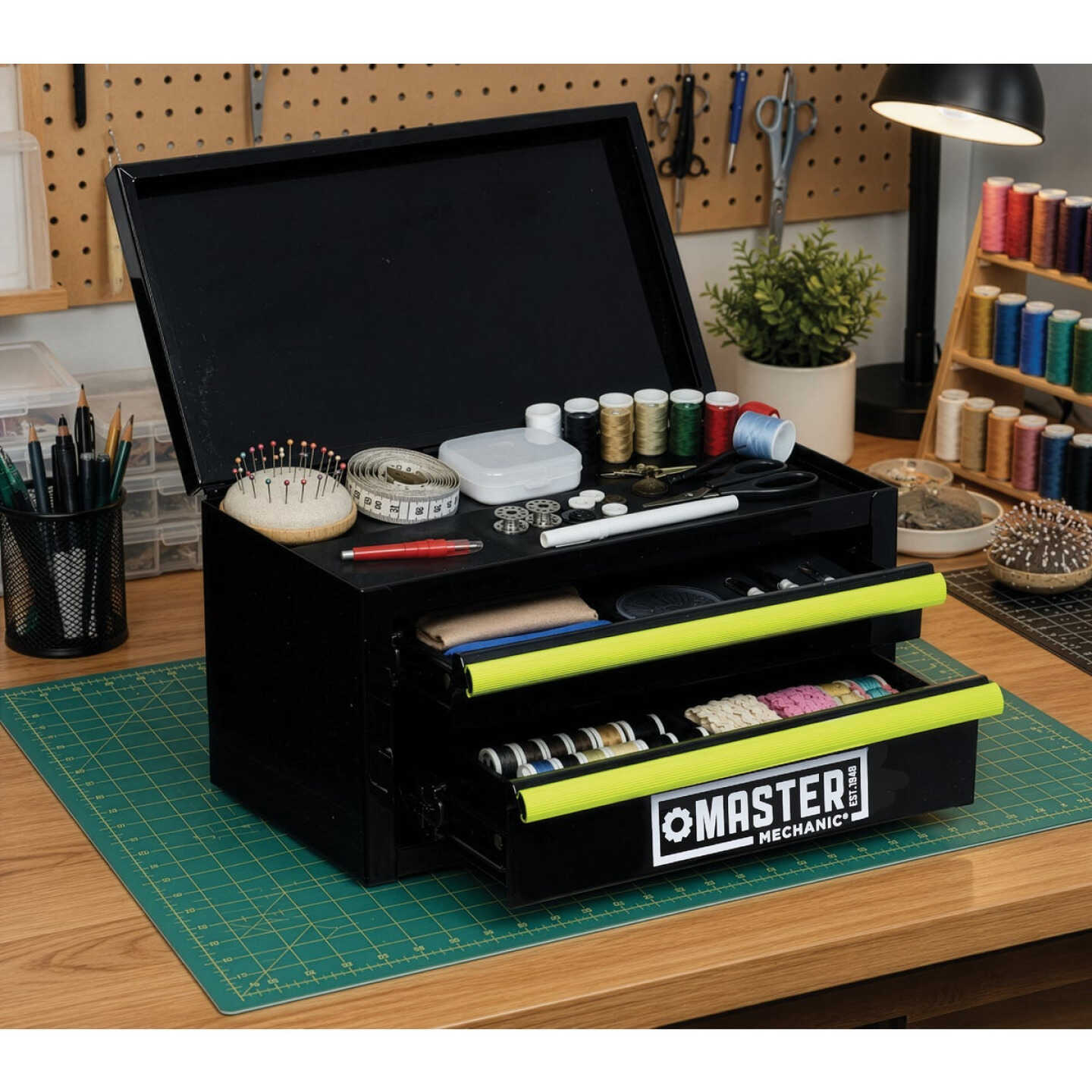 Master Mechanic 10.6 In. 2-Drawer Metal Mini Tool Box Image 2