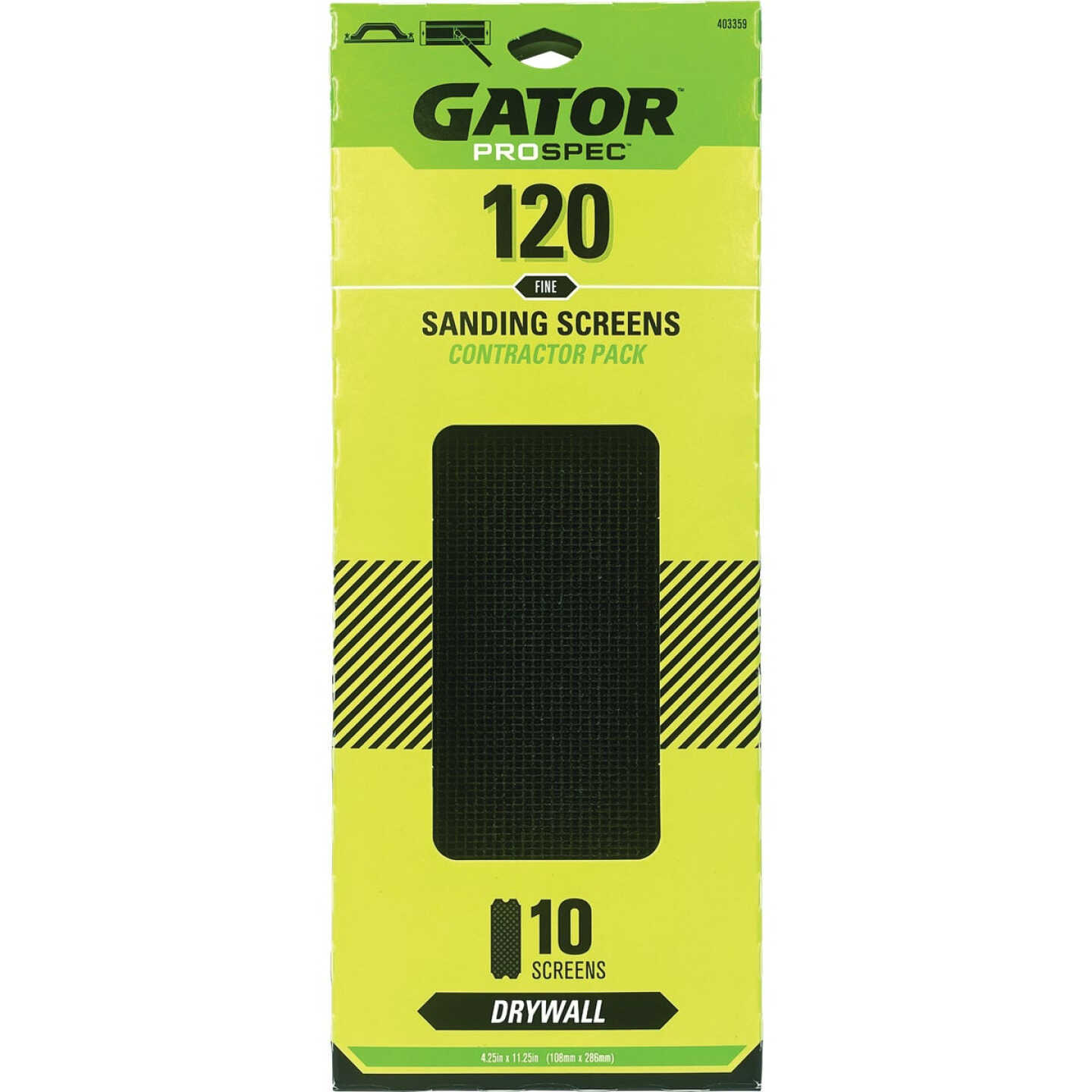 Gator 4-1/4 In. x 11-1/4 In. 120-Grit Drywall Sanding Screen (10-Pack) Image 1