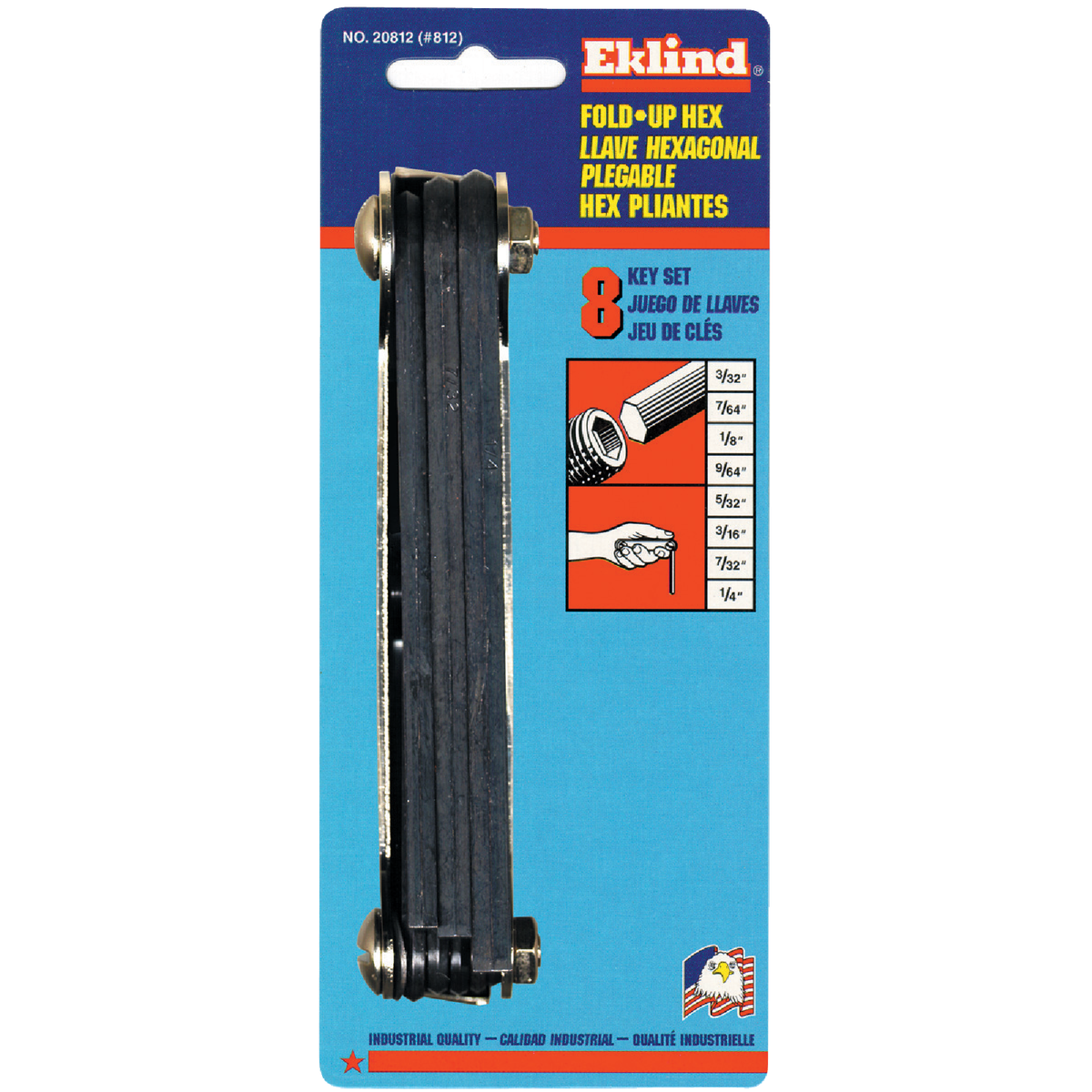 Eklind Heavy-Duty Hex Key Set, 8-Piece Image 1
