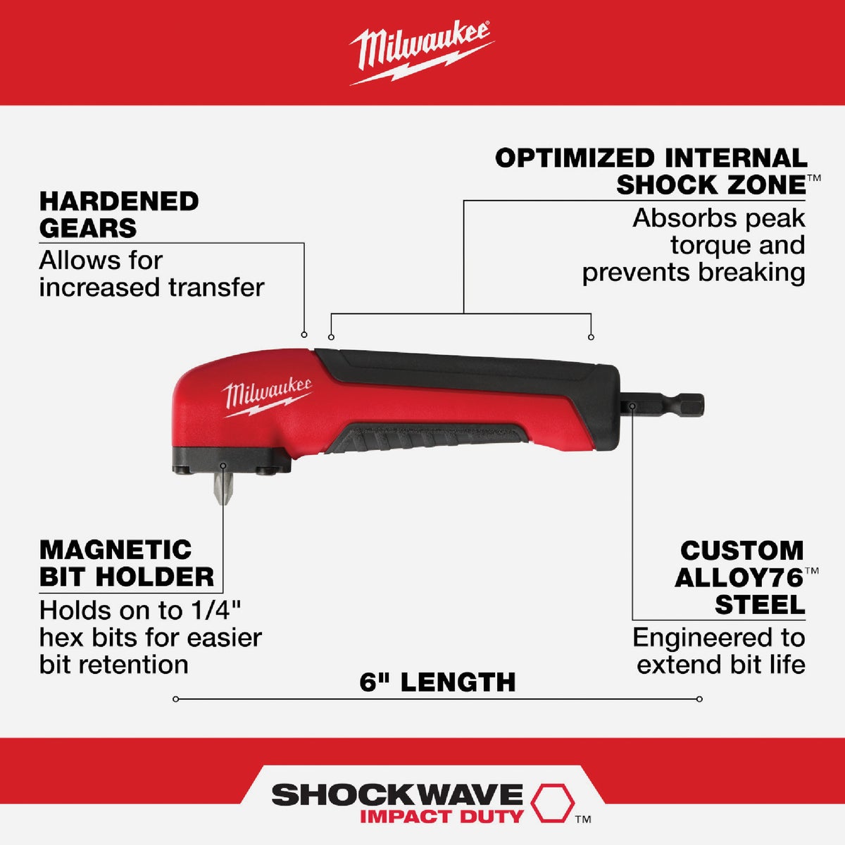 Milwaukee Shockwave Impact Duty Right Angle Drive Image 2