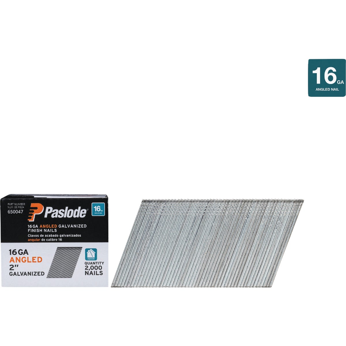 Paslode 2 In. 16-Gauge 20 Degree Galvanized Angled Finish Nails (2000 Ct.) Image 1