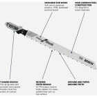 Bosch T-Shank 4 In. x 10 TPI High Carbon Steel Reverse Pitch Jig Saw Blade, Clean for Wood (5-Pack) Image 2