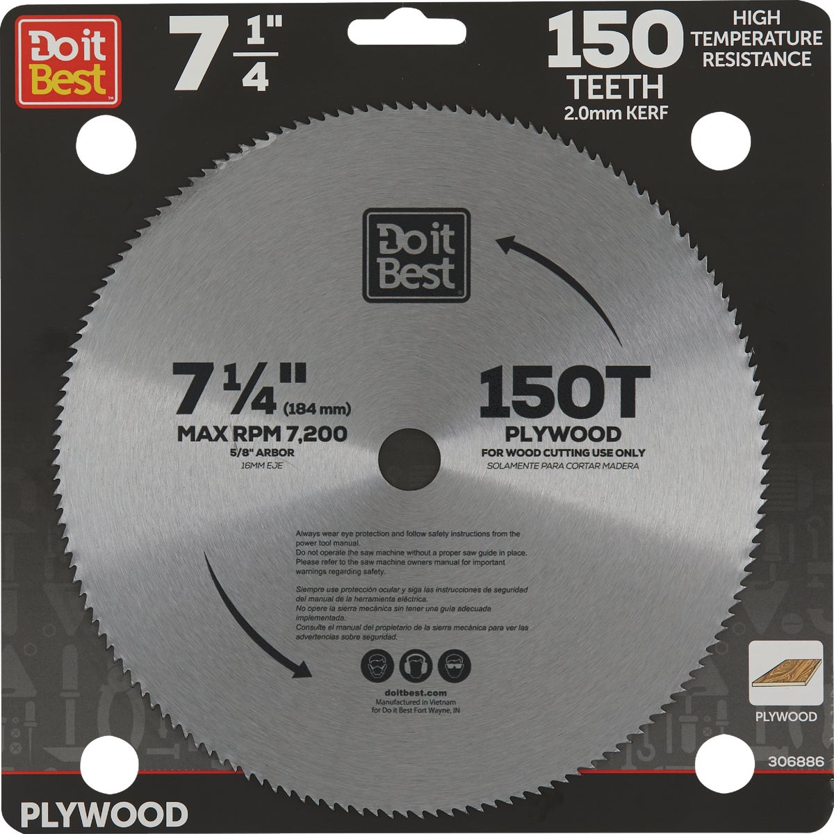 Do it Best 7-1/4 In. 150-Tooth Plywood Circular Saw Blade Image 3