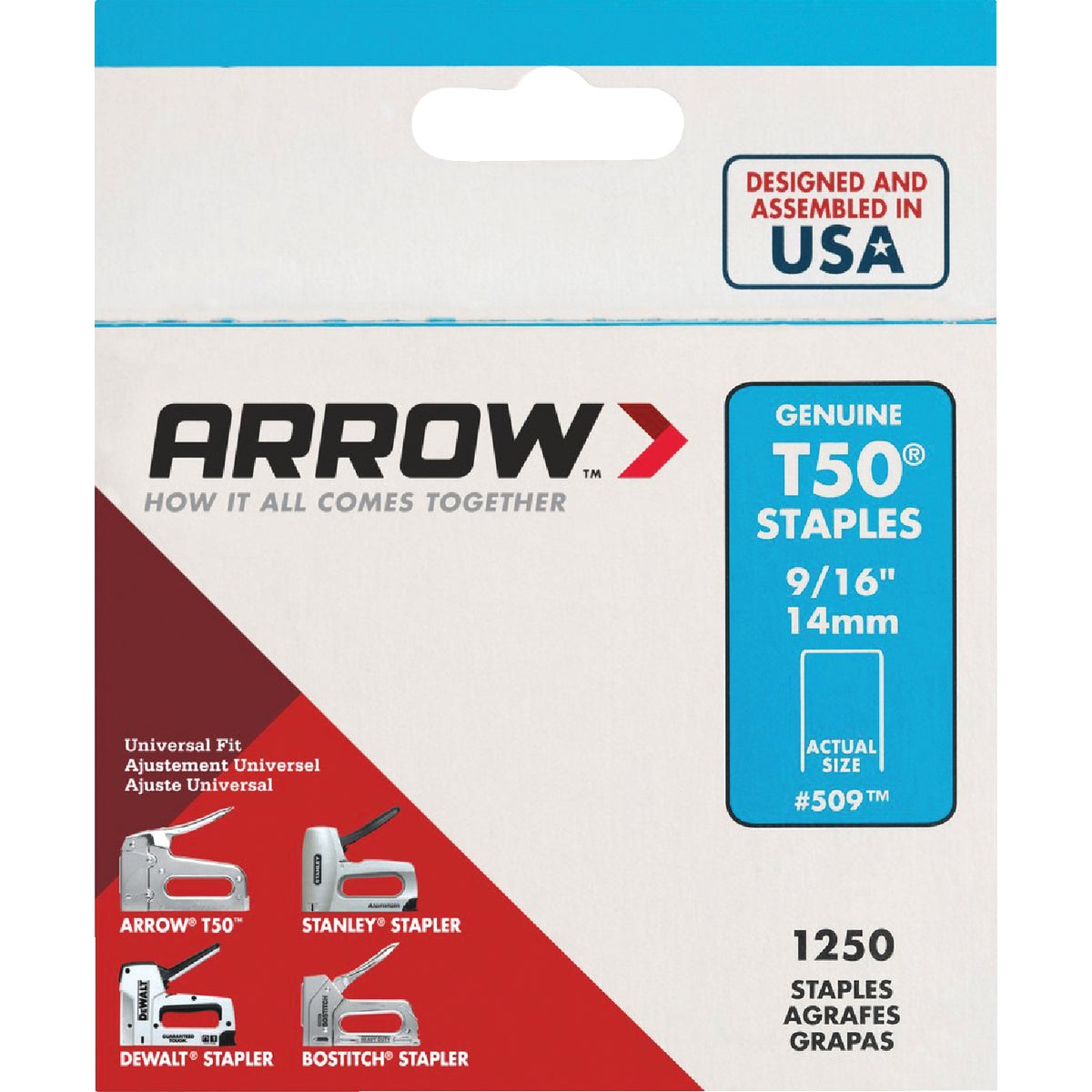 Arrow T50 Heavy-Duty Staple, 9/16 In. (1250-Pack)