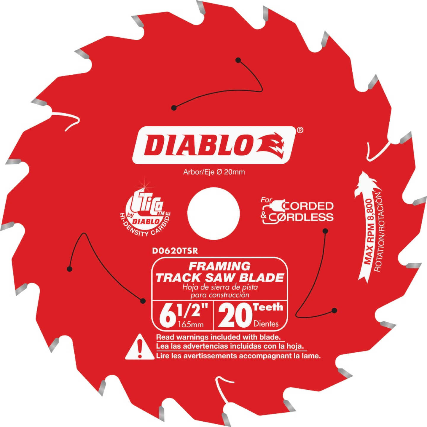 Diablo 6-1/2 In. 20-Tooth Framing Track Saw Blade Image 1