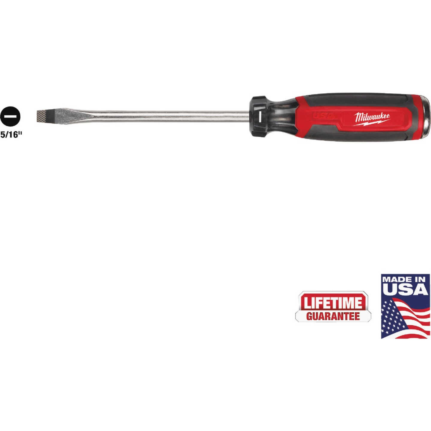 Milwaukee 5/16 In. x 6 In. Slotted Demolition Screwdriver with Cushion Grip Image 1