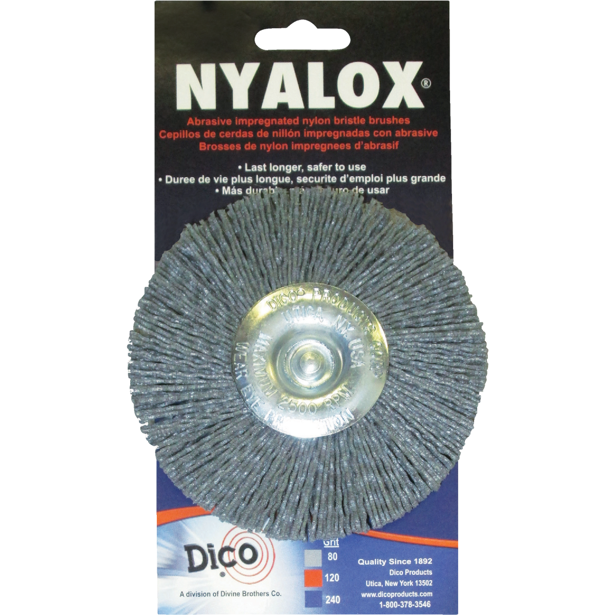 Dico Nyalox 4 In. Grey Coarse Drill-Mounted Brush