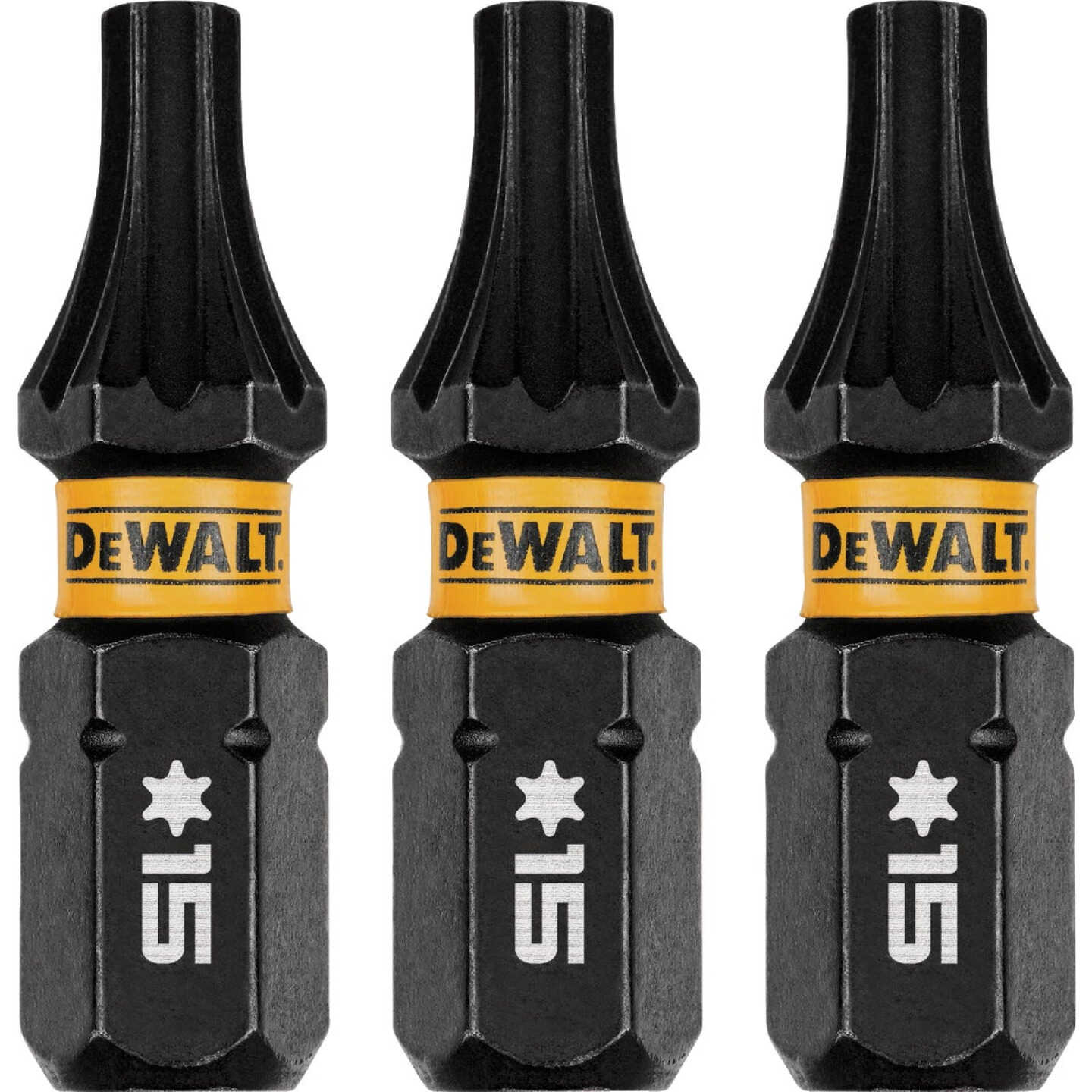DEWALT FlexTorq 1 In. T15 TORX Impact Screwdriver Bit (3-Pack) Image 1