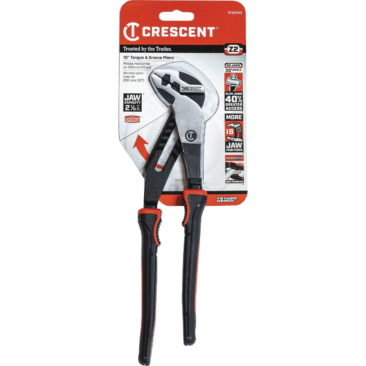Crescent 10 In. Straight Jaw Tongue & Groove Pliers Image 2