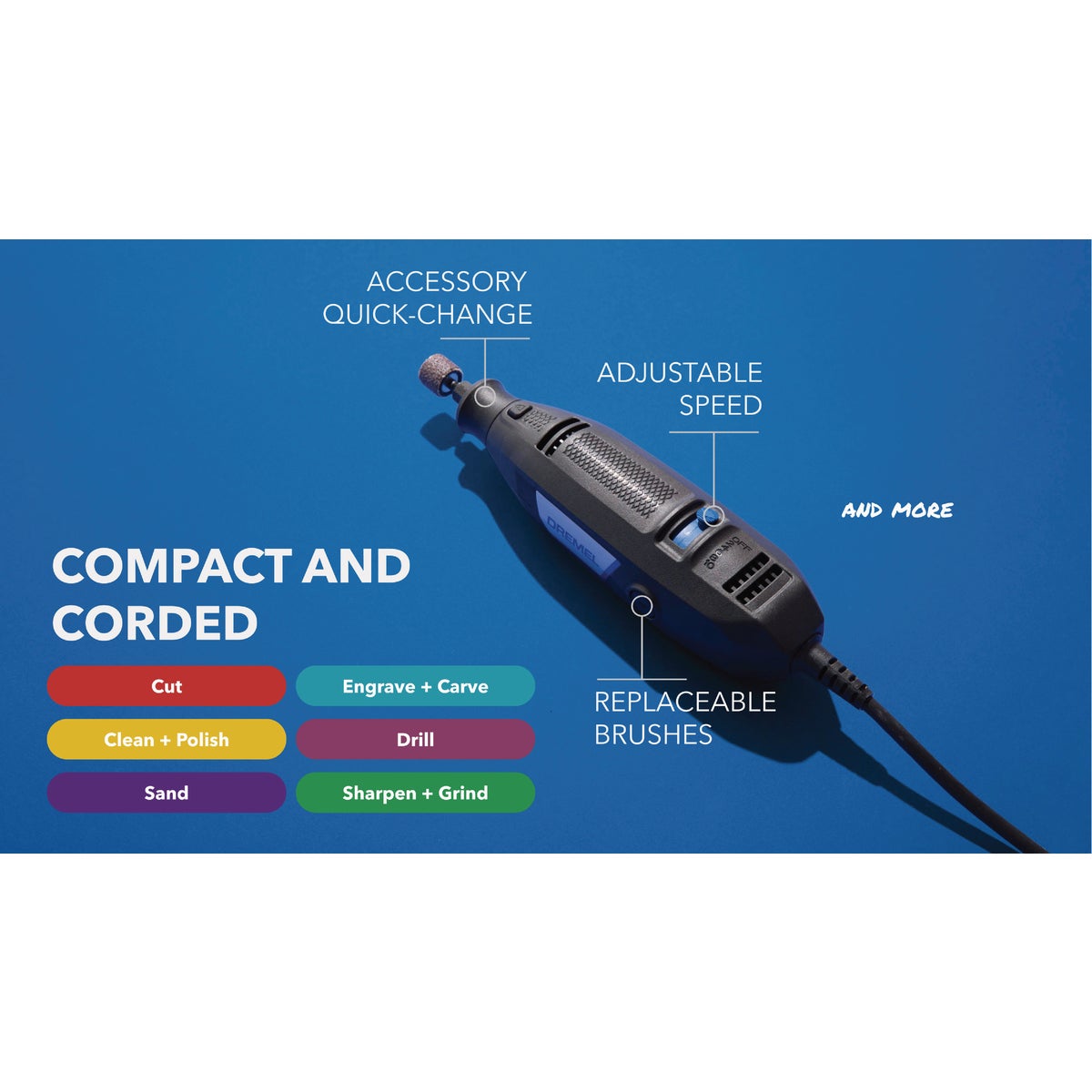 Dremel 3100 1.2-Amp Variable Speed Electric Rotary Tool Kit with (15) Accessories Image 3