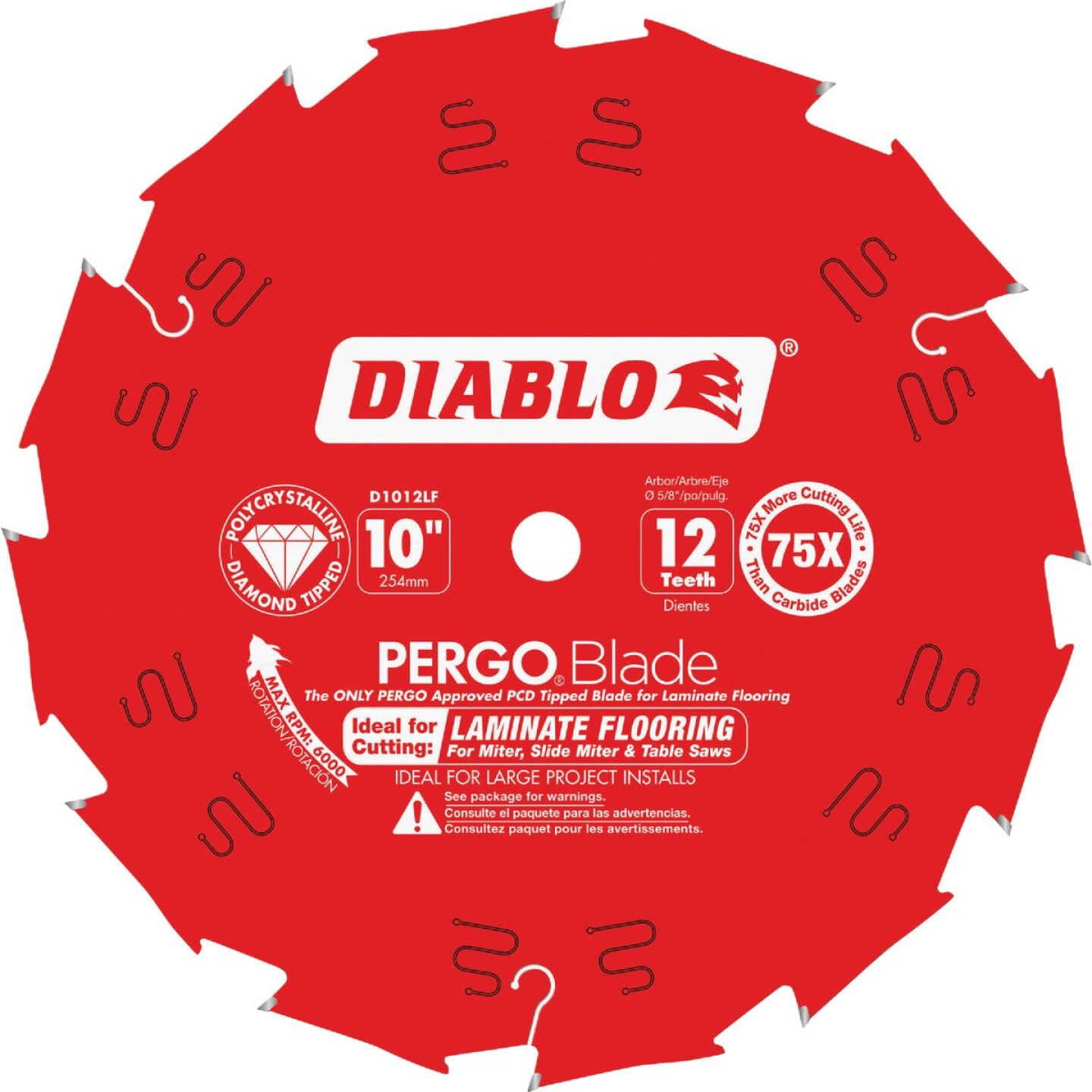 Diablo PERGOBlade 10 In. 12-Tooth Laminate & Wood Flooring Circular Saw Blade Image 1