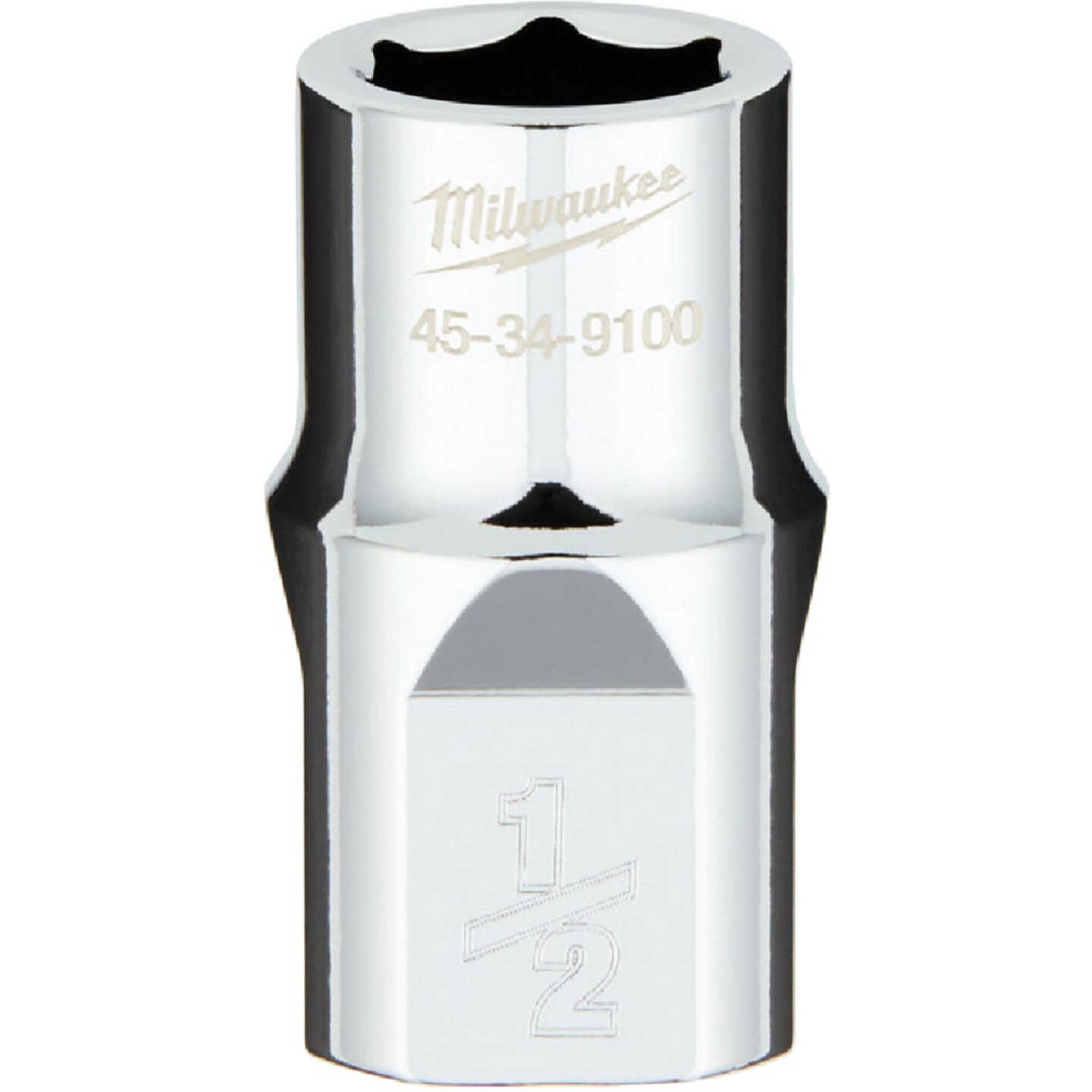 Milwaukee 1/2 In. Drive 1/2 In. 6-Point Shallow Standard Socket with FOUR FLAT Sides Image 1