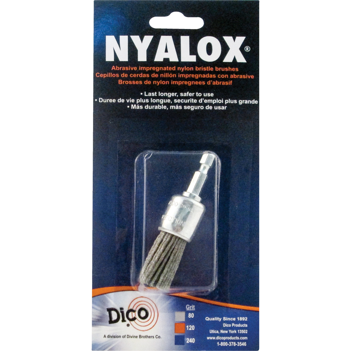 Dico Nyalox 3/4 In. Grey Coarse Drill-Mounted Brush