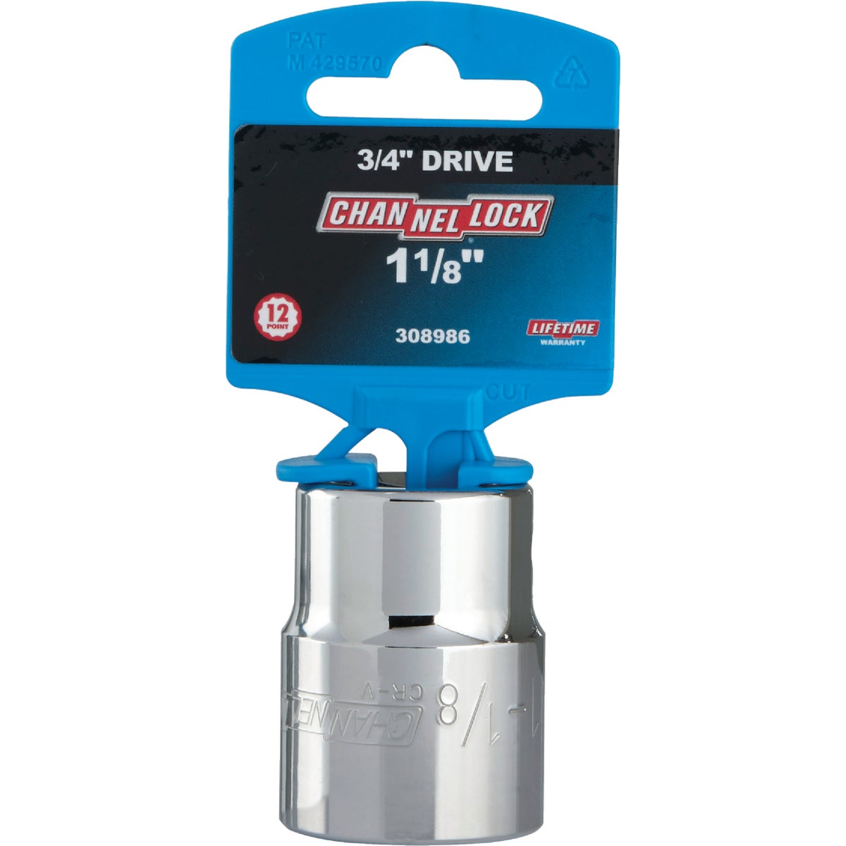 Channellock 3/4 In. Drive 1-1/8 In. 12-Point Shallow Standard Socket Image 2