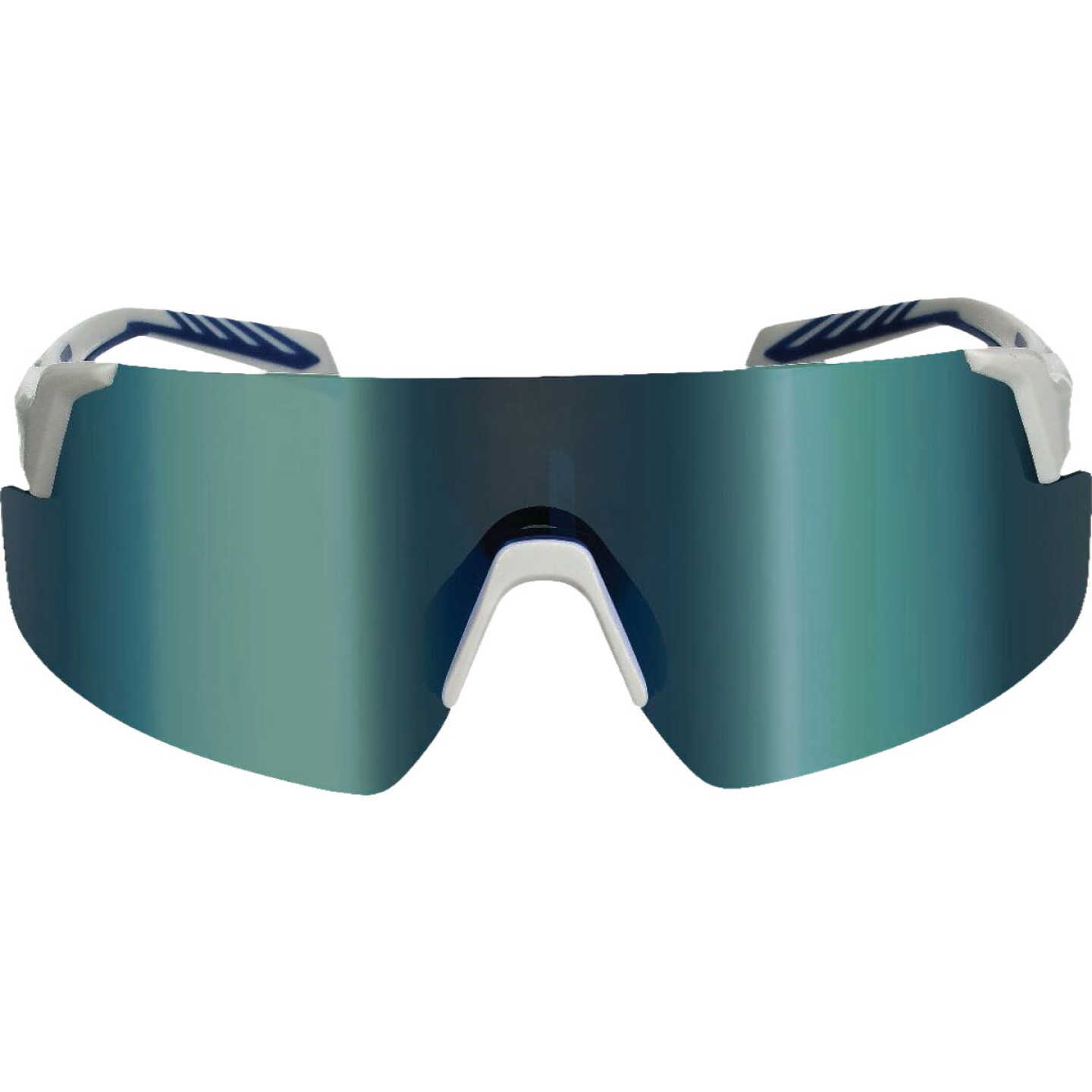 3M Blue/White Frame Safety Glasses with Mirrored Lenses Image 1