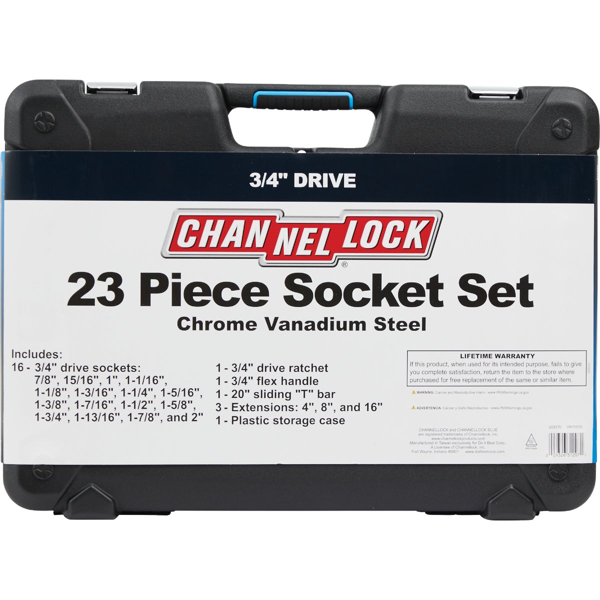Channellock Standard 3/4 In. Drive 12-Point Shallow Ratchet & Socket Set (23-Piece) Image 3