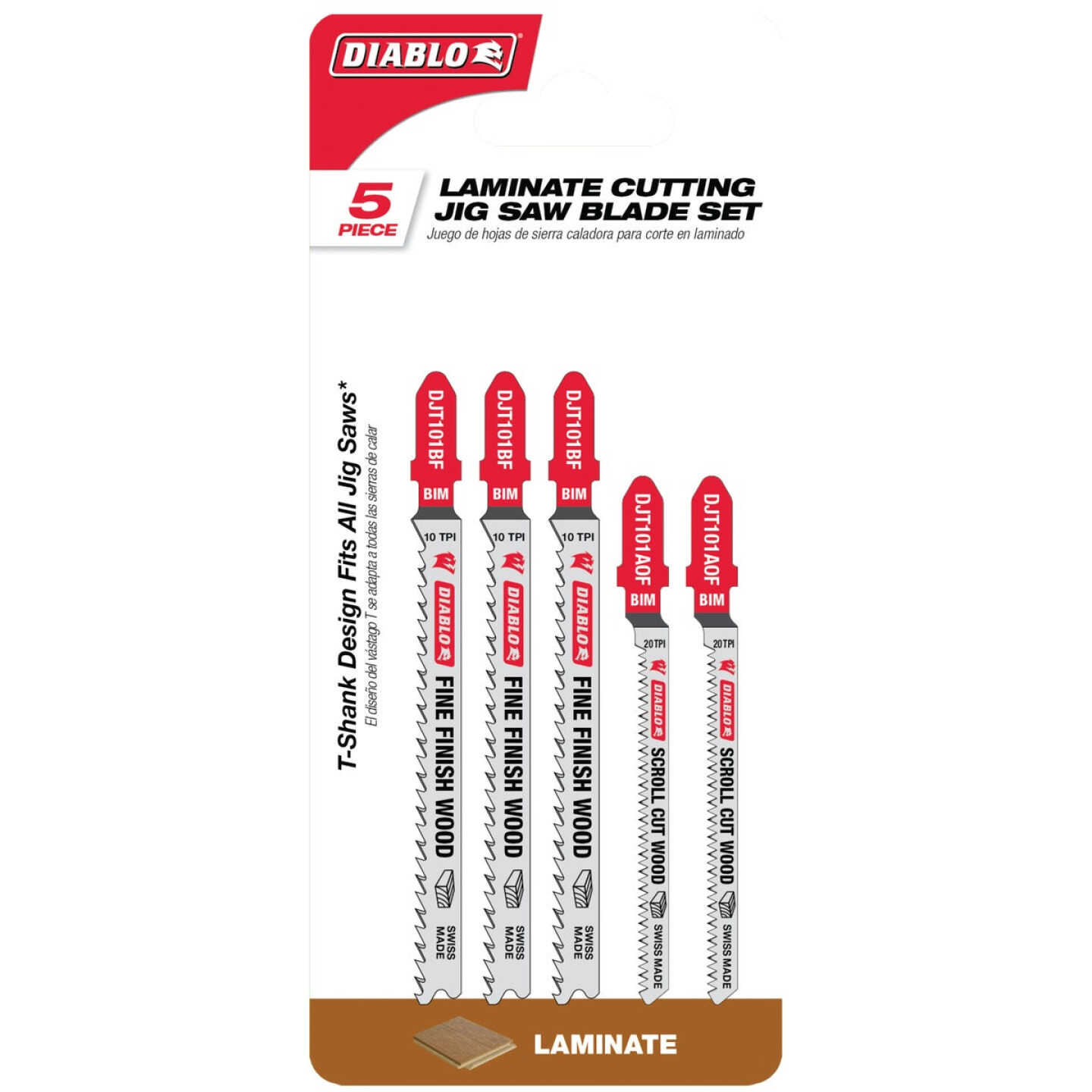 Diablo T-Shank 3-1/4 In. x 14 TPI Bi-Metal Jig Saw Blade for Laminate Cutting (5-Piece) Image 2