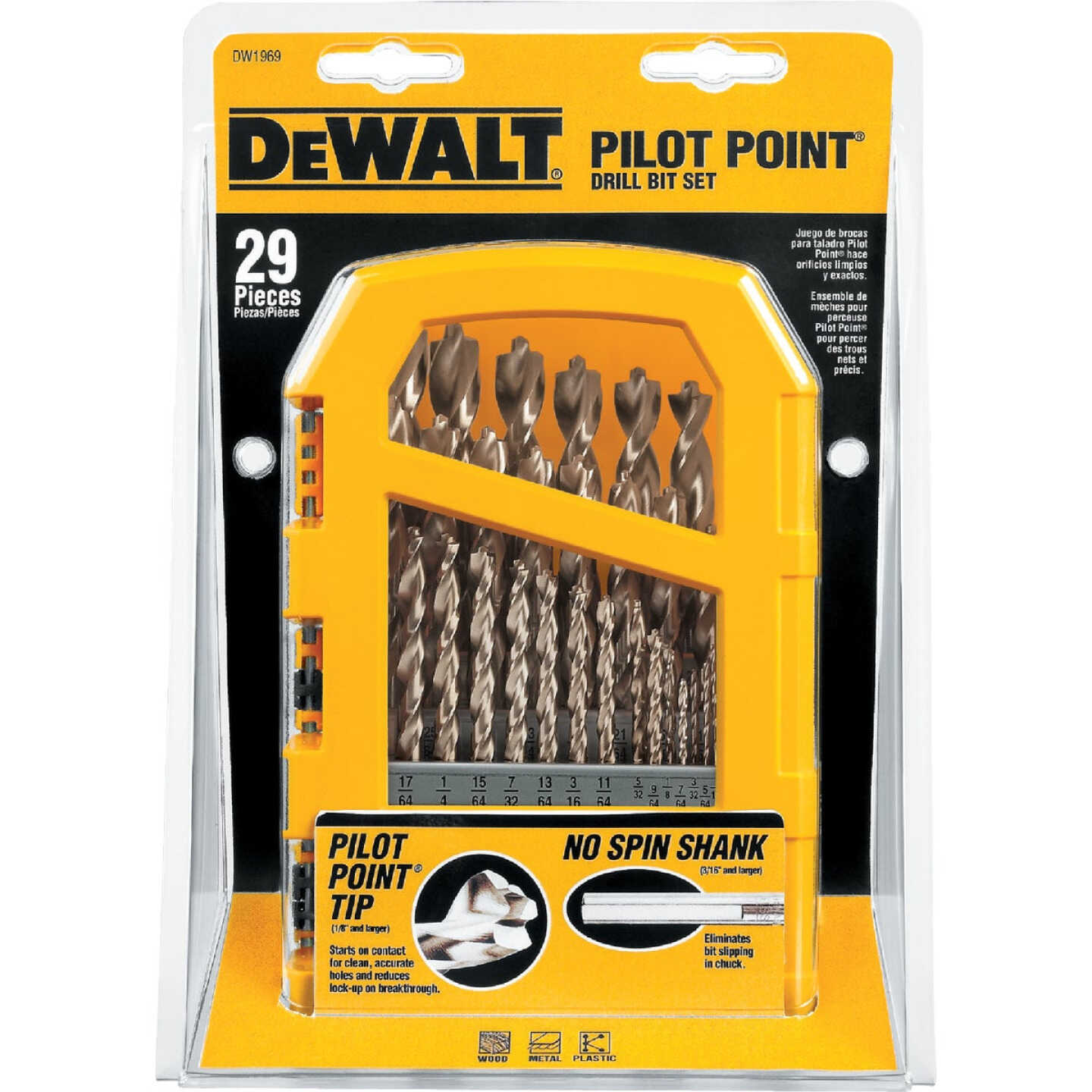 DEWALT 29-Piece Gold Ferrous Pilot Point Drill Bit Set, 1/16 In. thru 9/32 In. Image 4