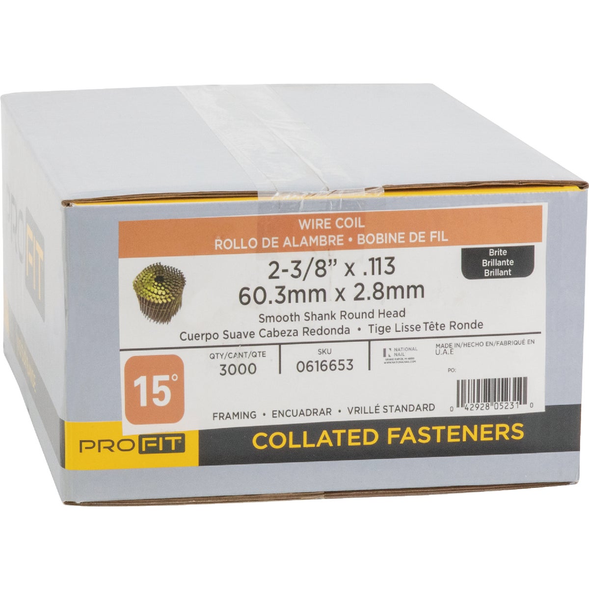 Pro-Fit 2-3/8 In. x 0.133 In. 15 Degree Wire Weld Brite Smooth Shank Coil Framing Nail (3000 Ct.) Image 2