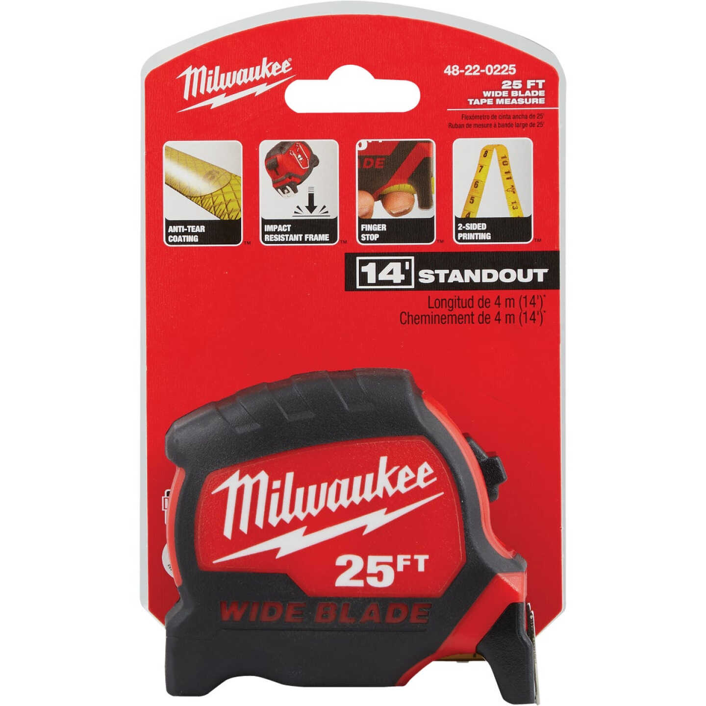 Milwaukee 25 Ft. Wide Blade Tape Measure Image 2
