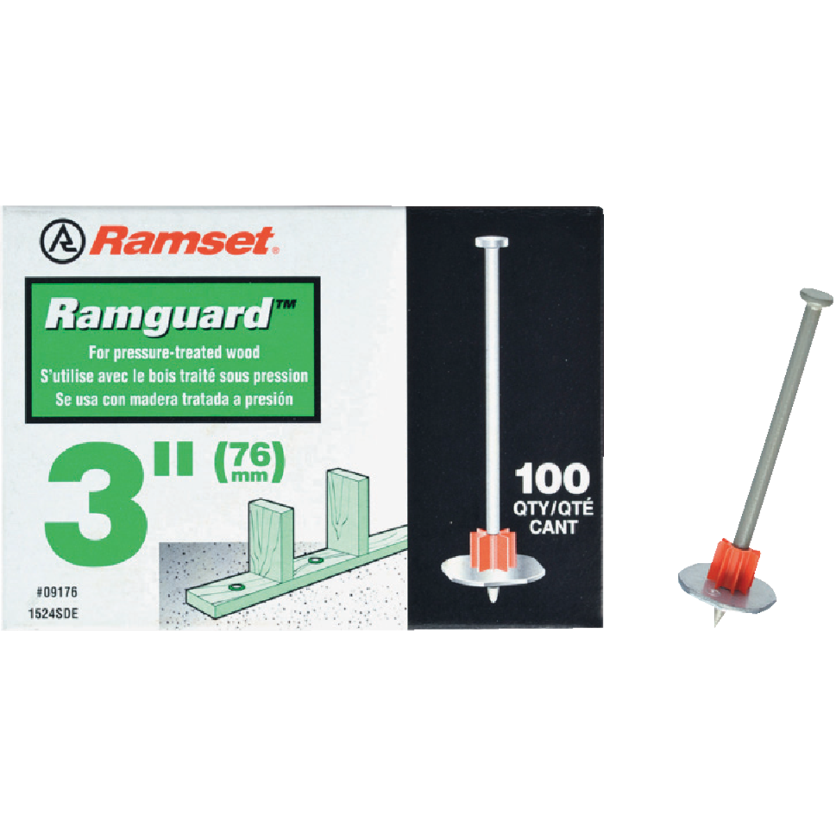 Ramset Ramguard 3 In. ACQ Fastening Pin with Washer (100-Pack) Image 1