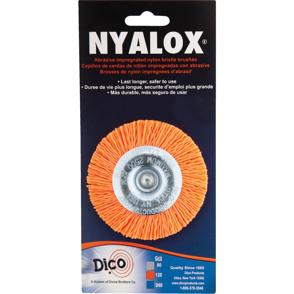 Dico Nyalox 3 In. Orange medium Drill-Mounted Brush Image 2