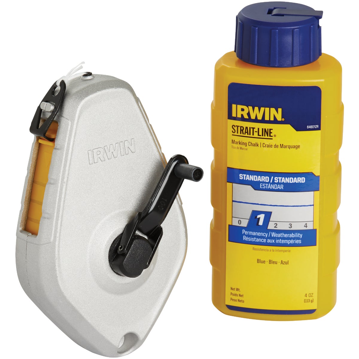 Irwin STRAIT-LINE 100 Ft. Classic Chalk Line Reel and Chalk, Blue Image 6
