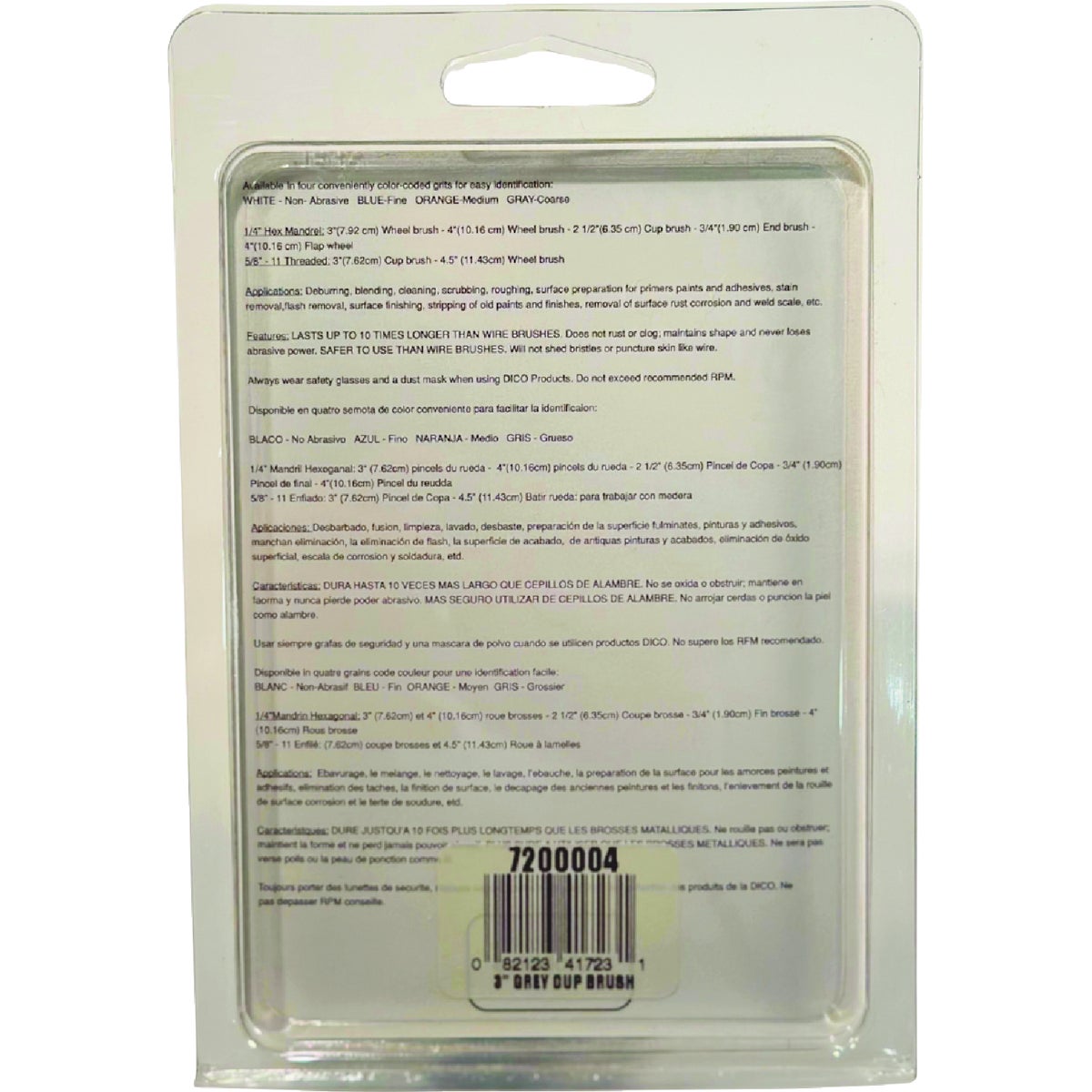 Dico Nyalox 3 In. Coarse Gray Angle Grinder Cup Brush Image 3