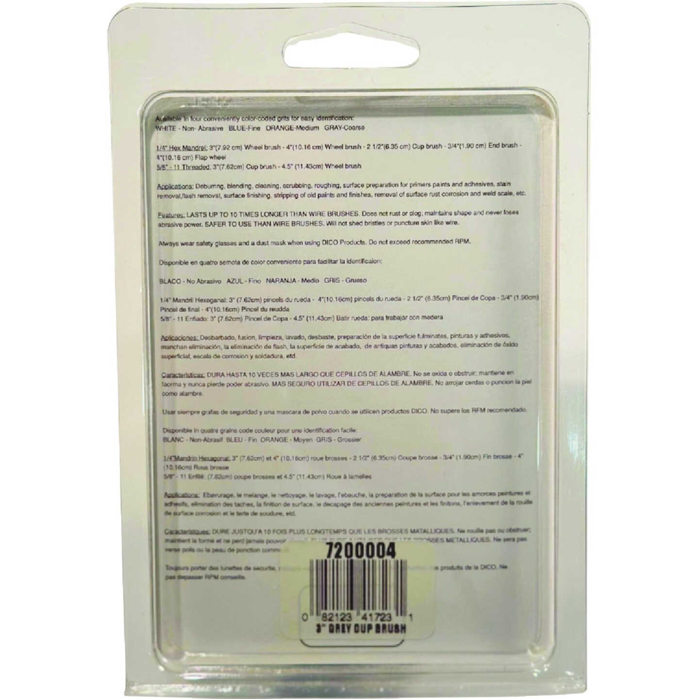 Dico Nyalox 3 In. Coarse Gray Angle Grinder Cup Brush Image 3