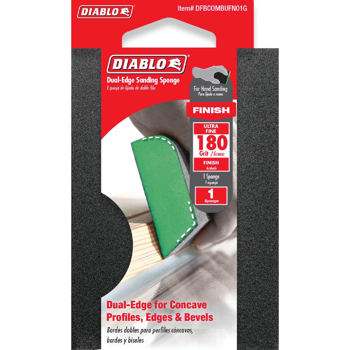 Diablo 2-1/2 In. x 4 In. x 1 In. 180 Grit (Ultra Fine) Dual-Edge Sanding Sponge Image 2