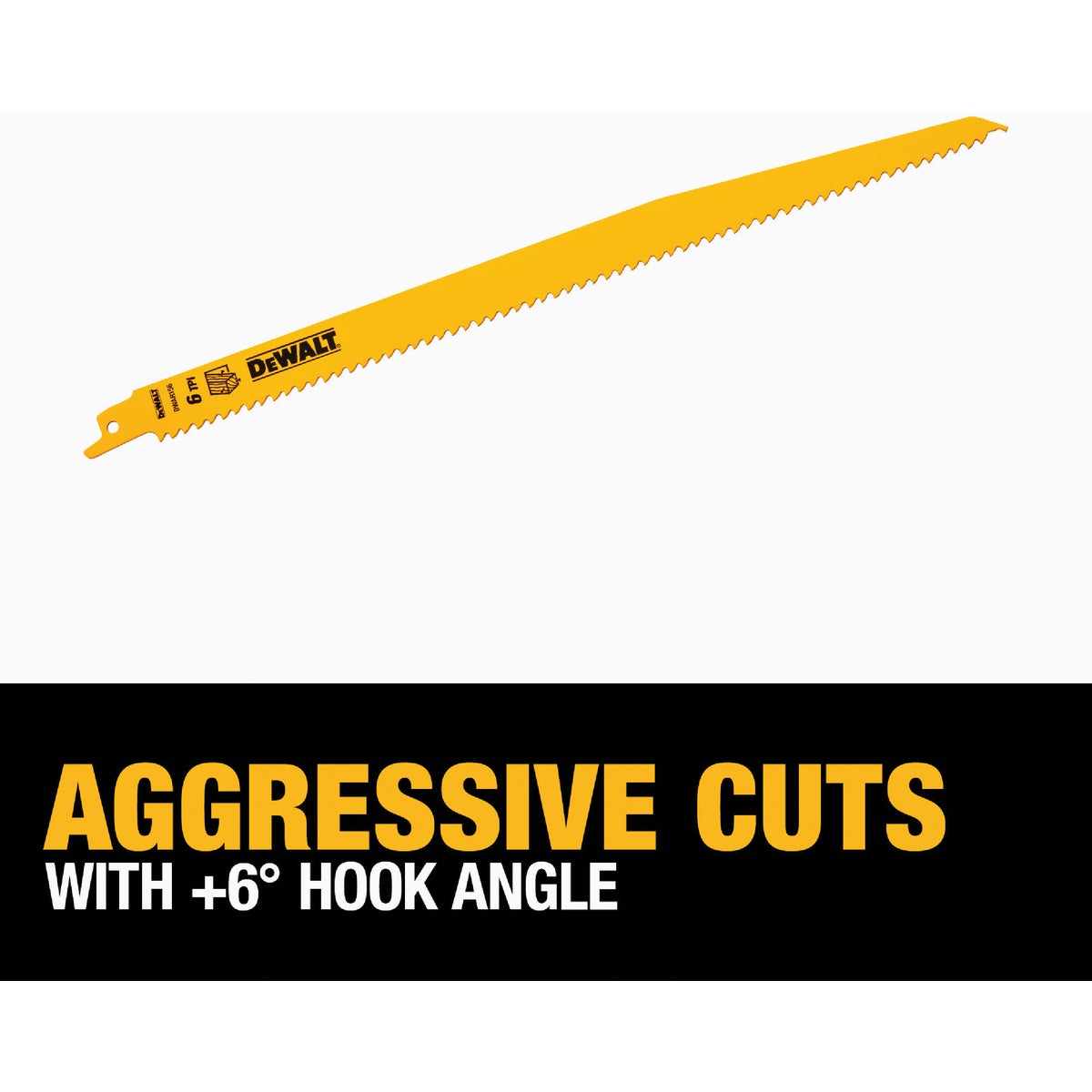 DEWALT 12 In. 6 TPI Taper Back Bi-Metal Reciprocating Saw Blade (5-Pack) Image 3